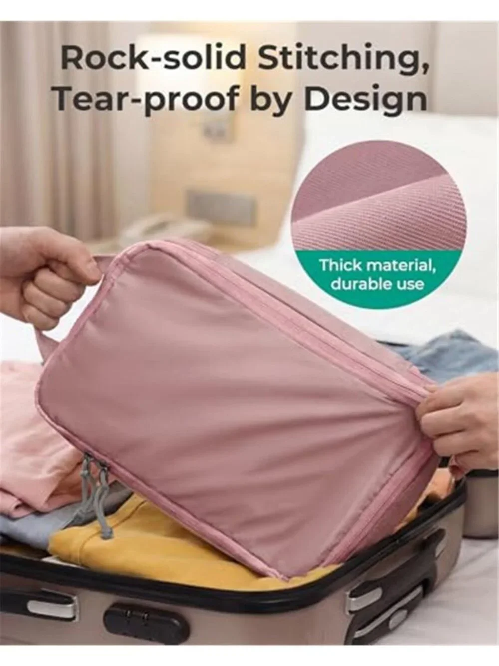 6 Piece Compression Packing Cubes Travel Luggage Organizer Space Saving Set